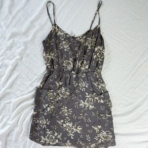 100% Silk Aritzia Babaton Dress in Taupe Floral